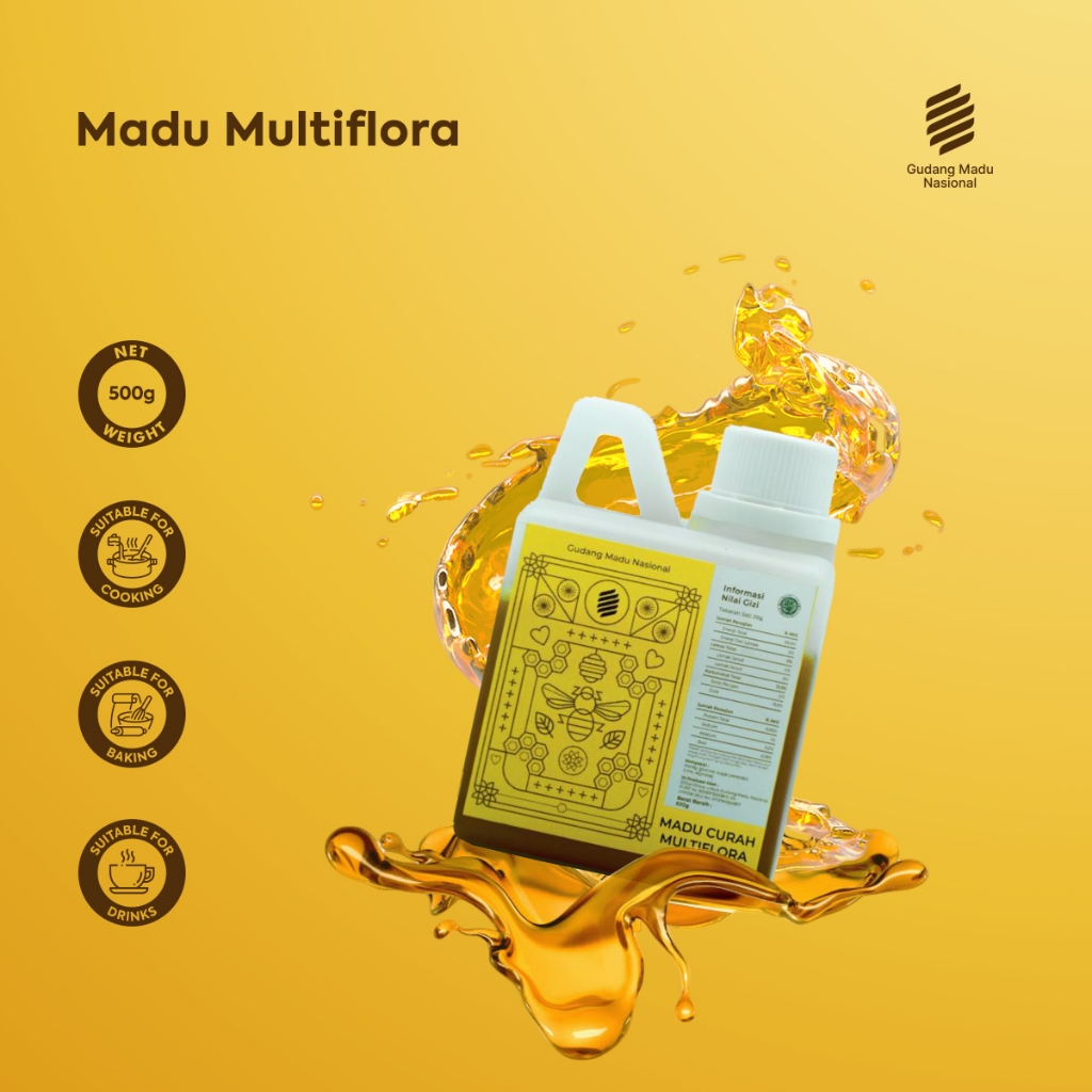 

GUDANG MADU NASIONAL - Madu Multiflora Grade Plus 0,5kg - Untuk Hotel Resto Cafe dll