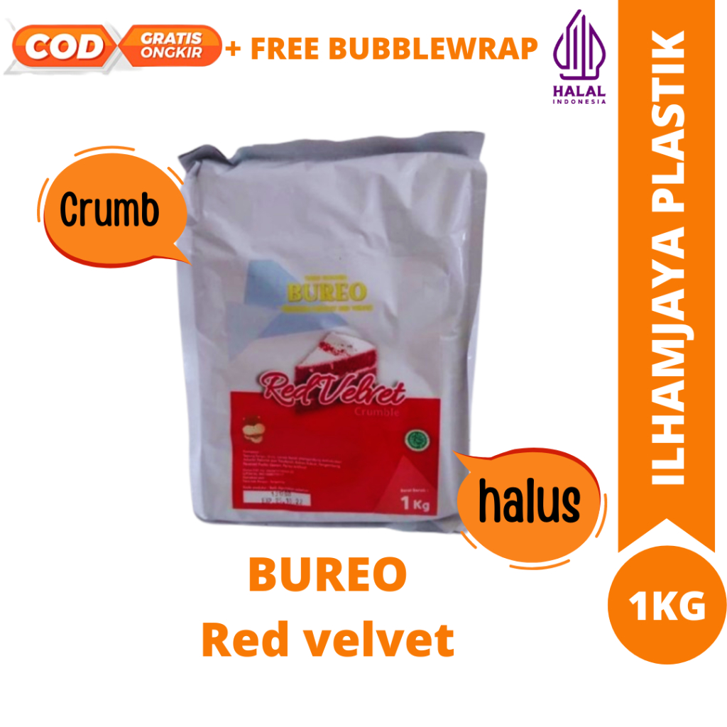 

Bureo Redvelvet 1kg / bureo Halus 1kg / bureo kasar 1kg / bureo Crumb