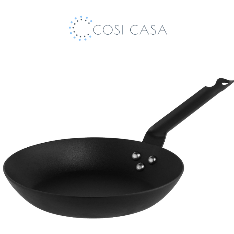 Bima Chefs Heavy Black Steel Frying Pan 26cm, 3.0mm