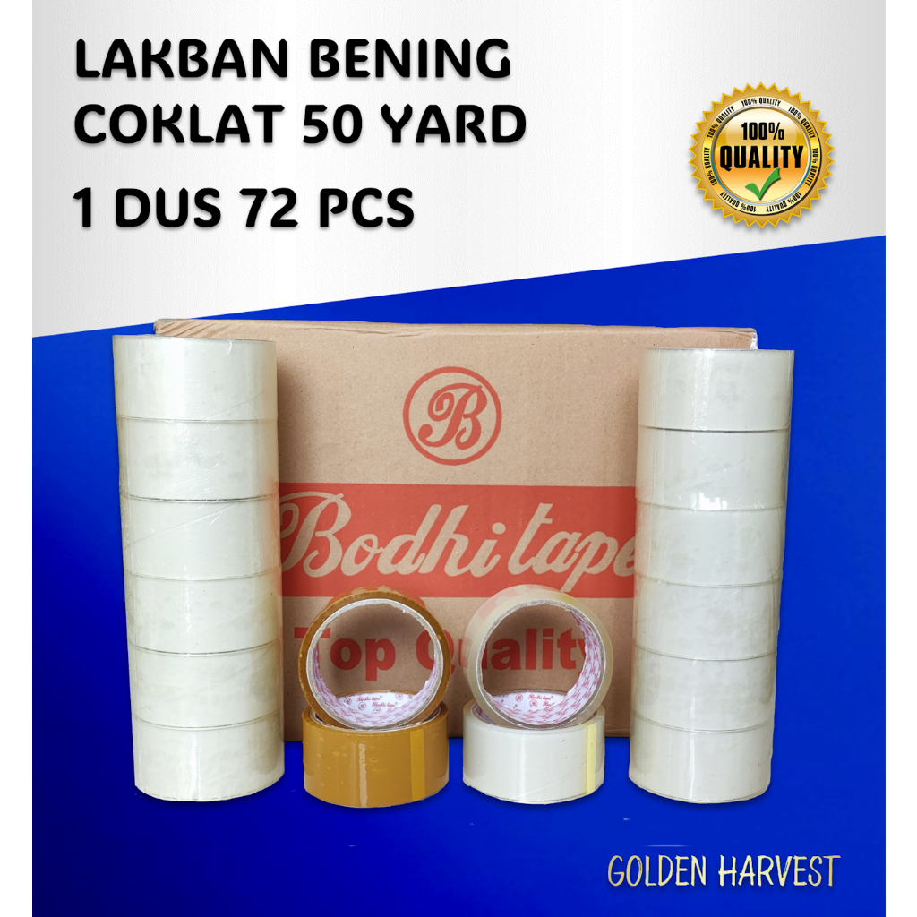 

lakban bening coklat 50 yard 1 dus khusus instant sameday