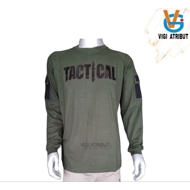 baju kaos tactical lengan panjang hijau army