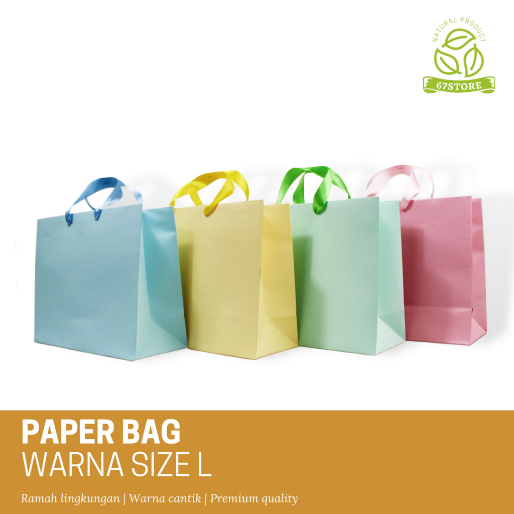 

Paperbag / Paper bag Warna / Paperbag Large ukuran 27 x 10 x 21 cm