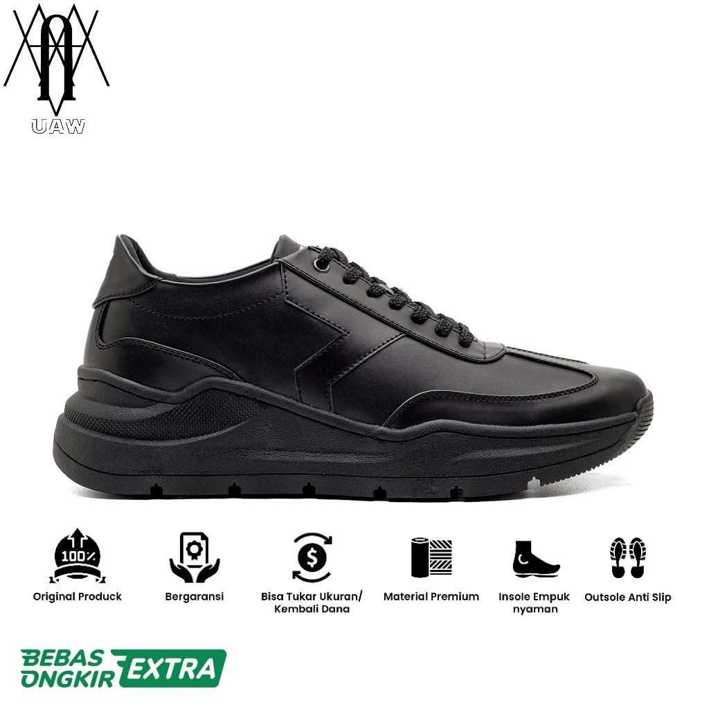REYL MAN x RP ORIGINAL - Sepatu Pria ReylMan Emotion Full Black | Sepatu Semi Boots Sneakers Pria