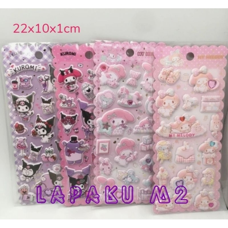 

Sticker Sanrio Sticker Timbul 3D My Melody Kuromi Cinnamoroll