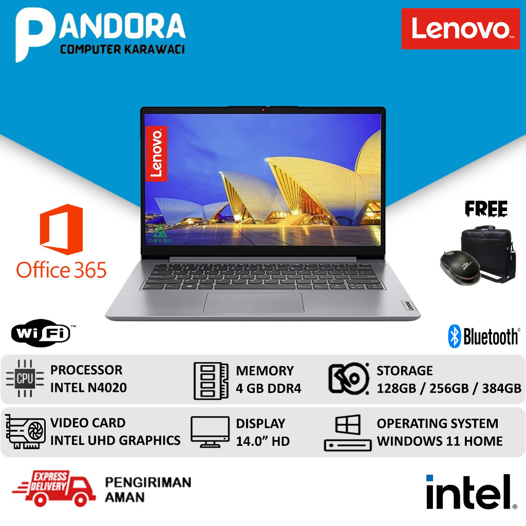 Lenovo Ideapad Slim 1 14 Intel N4020/N5030 4GB SSD 256GB Win 11 Original