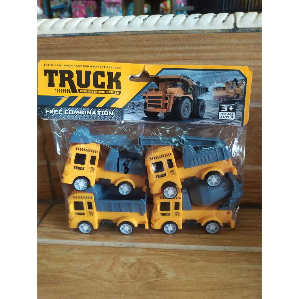 Mainan Anak Truk Engineering Series/ Truk Konstruksi Isi 4 Set Kecil 186C1