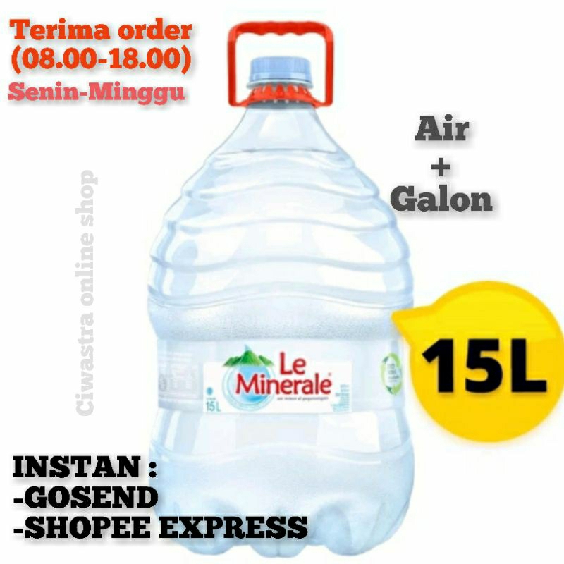 

GALON LE MINERALE 15 LITER / AIR GALON / LE MINEREAL / GALON SEKALI PAKAI