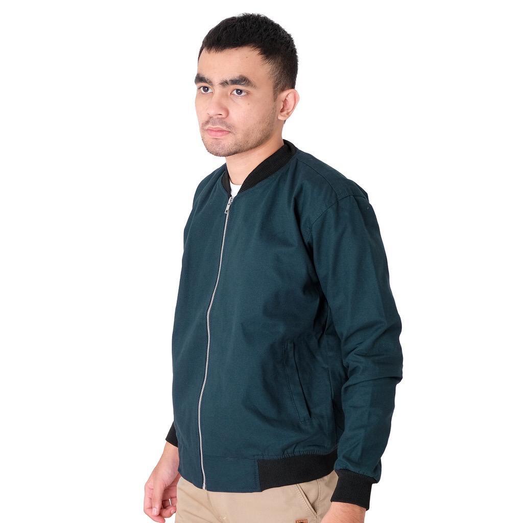 BAPIN Jaket Bomber Pria Dewasa Bahan Adem Tebal - Jaket Pria Premium Navy