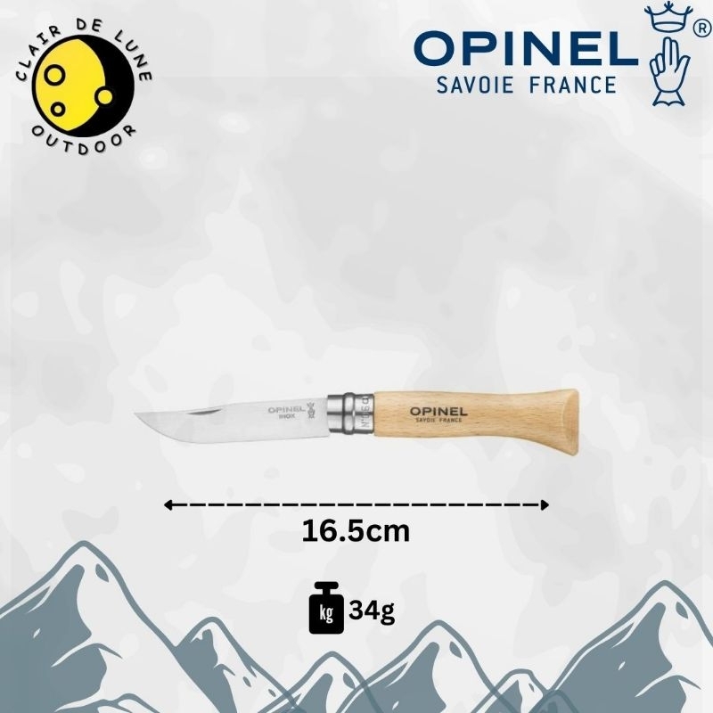 Opinel N°06 Stainless Steel / Pisau Lipat Outdoor Bushcraft Survival