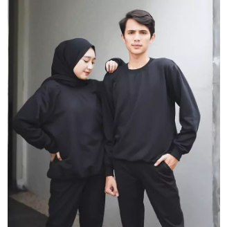 SWEATER COUPLE BASIC POLOS DISTRO PRIA DAN WANITA
