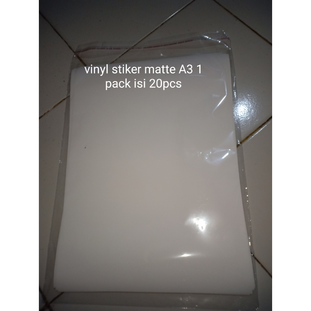 

Kertas Sticker Vinyl Matte 150GR gsm A3 waterproof stiker vinyl doff 20pcs perpack G-Friend