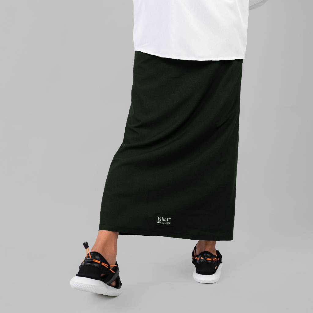 Khaf97 Sarung Polos Pria Wanita Warna Hijau Botol polos Bahan Katun Adem Free Tote bag