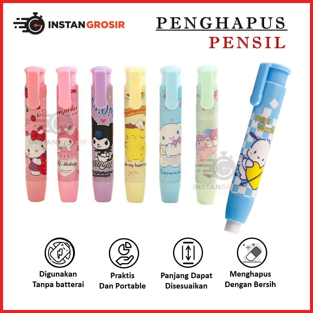 

Penghapus Pensil Mekanik karakter lucu Hapusan tulisan perlengkapan sekolah motif kartun Eraser