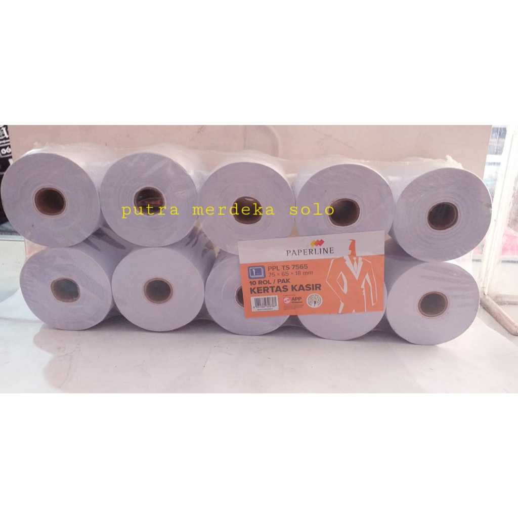 

Kertas Struk Kasir Paper Roll 75 x 65 x 18 mm 1 ply Paperline PPL