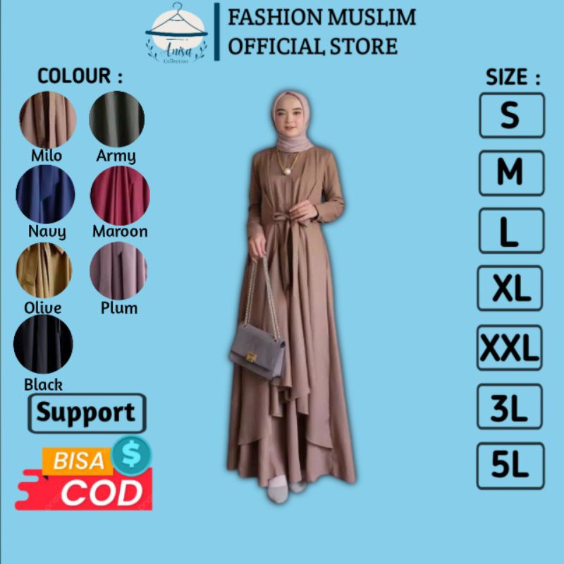 Aluna Maxi Dress  Gamis Busui  Gamis Jumbo  Gamis Wanita Muslim  Dress Wanita Muslim