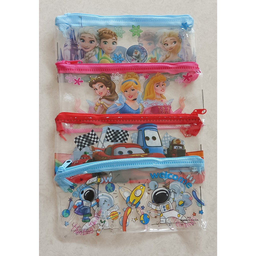 

4Pcs Tempat Pensil Plastik Pipih Ukuran 17.5cm x 8.5cm