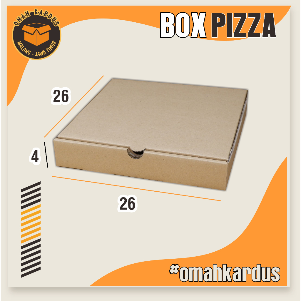 

Box Pizza/Hampers 26x26x4 cm / kardus box polos / kardus hampers / box diecut / box hampers / kardus pizza / box pizza / kardus baju / box hijap / kardus dus box pizza