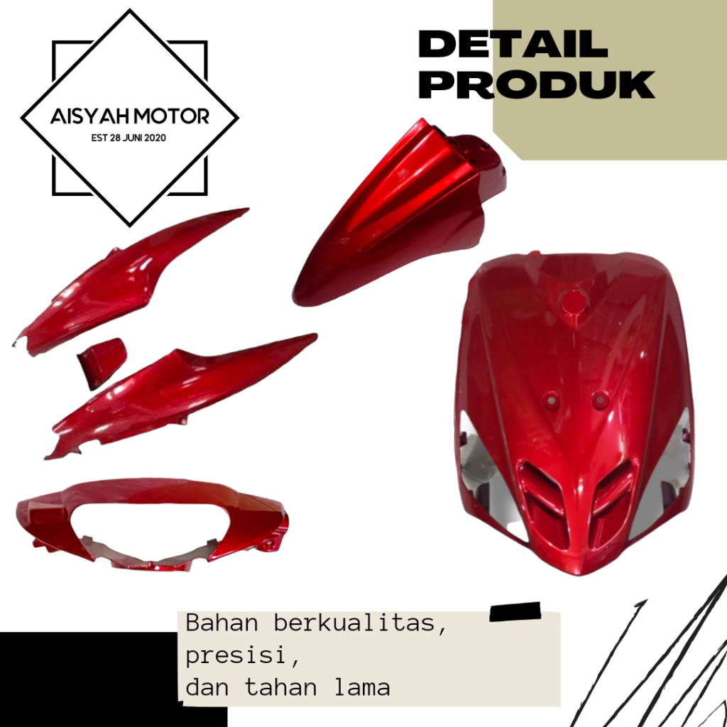 Bodi Halus Yamaha Mio Sporty Warna Merah Marun