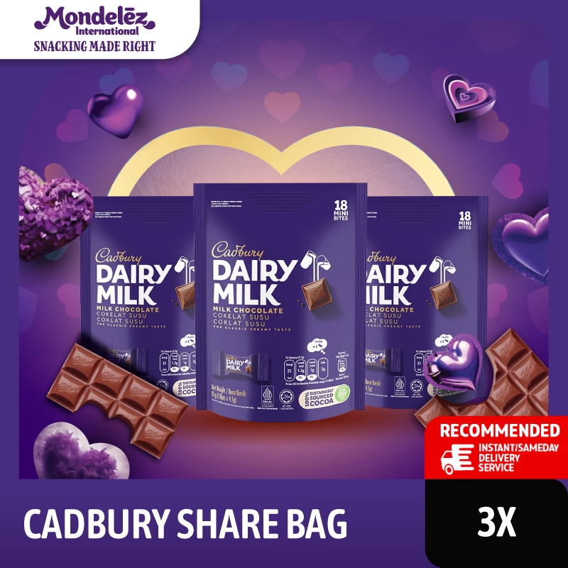 

Cadbury Dairy Milk Cokelat Sharebag Isi 18 x 3