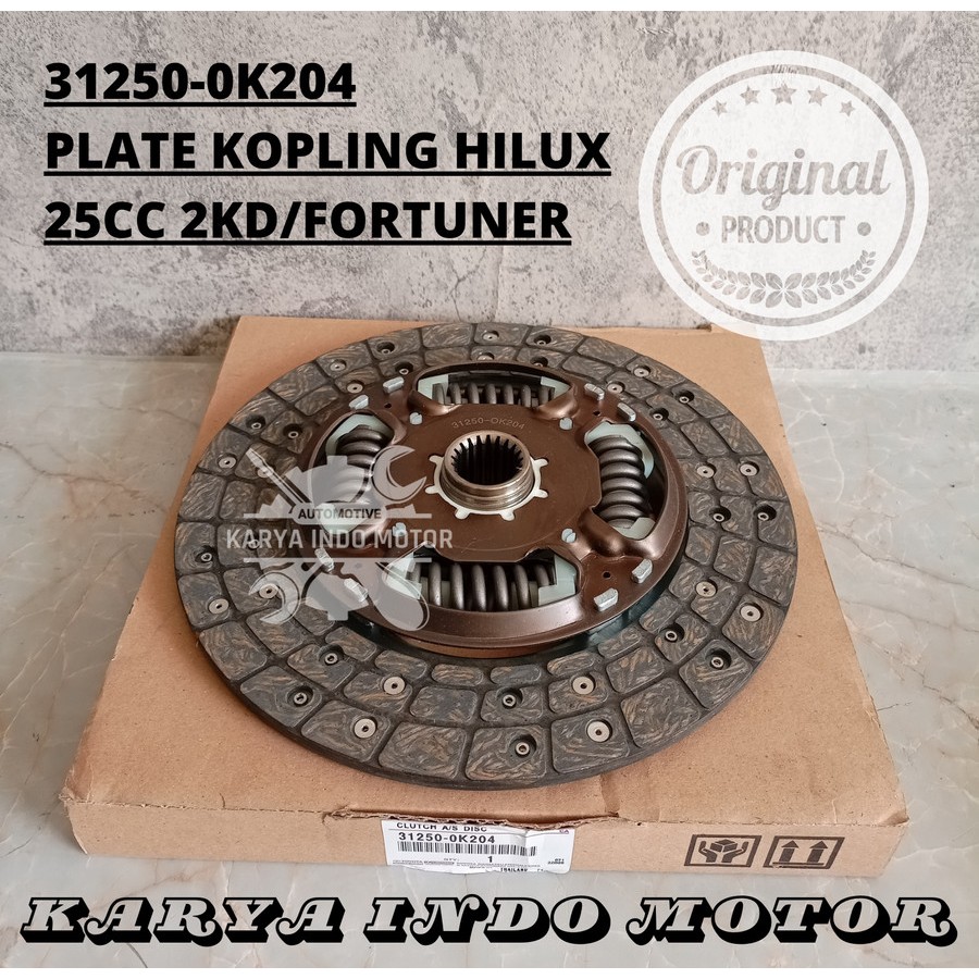 Kampas Kopling Plat Kopling Clutch Disc Hilux 2500CC 2.5 CC Fortuner Original 31250-0K204