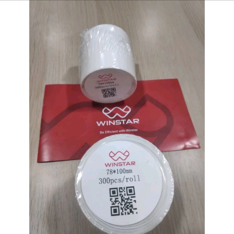 

Kertas sticker thermal label resi pengiriman barcode roll 78x100 isi 300 lembar WINSTAR