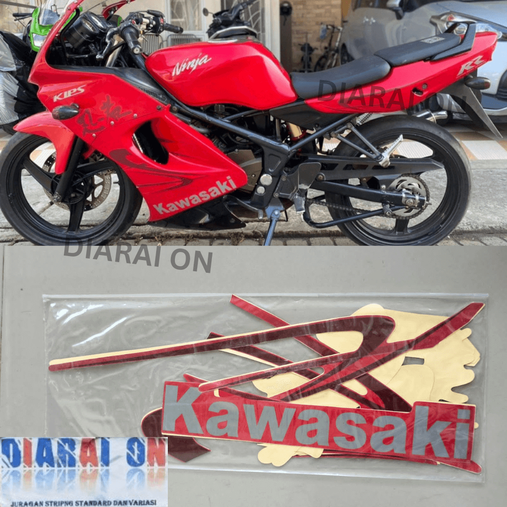 Stiker Striping Kawasaki Ninja RR 150 2011 - Ninja RR Old 2010 Merah Murah