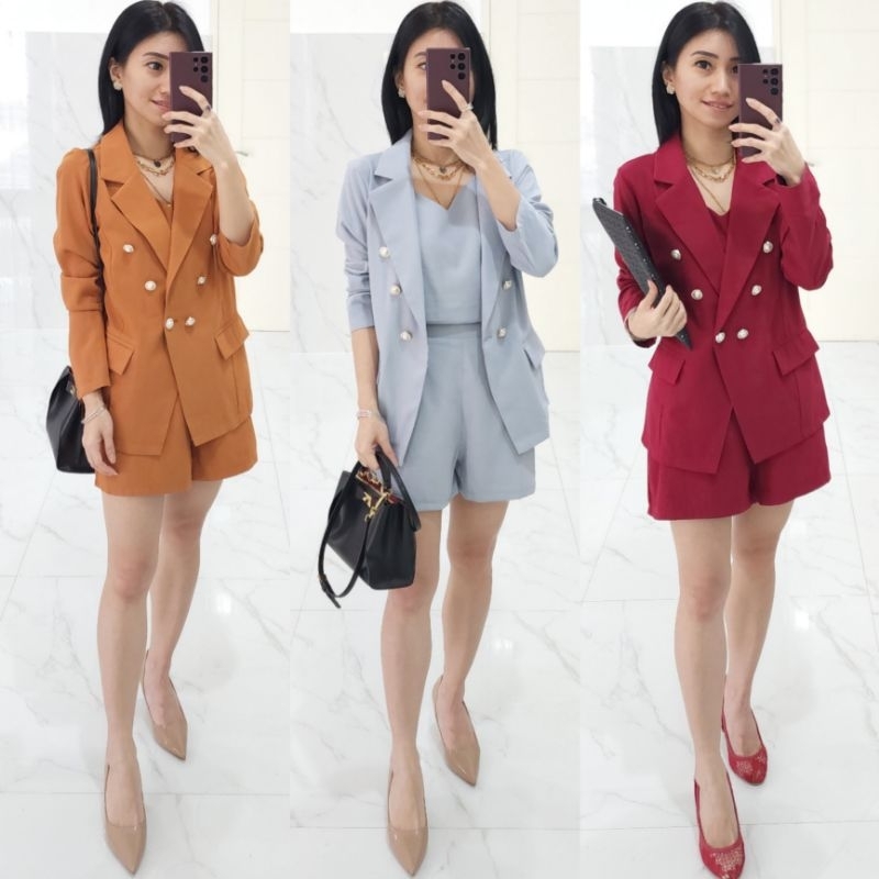 3 in 1 PREMIUM Yoon Blazer set / setelan blazer wanita / blazer bangkok