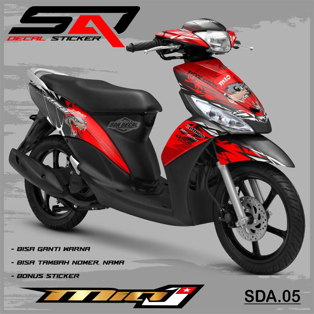 Decal Stiker Custoom Full Body Mio J - Dekal Sticker Variasi Motor Mio J Premium Racing SDA.05