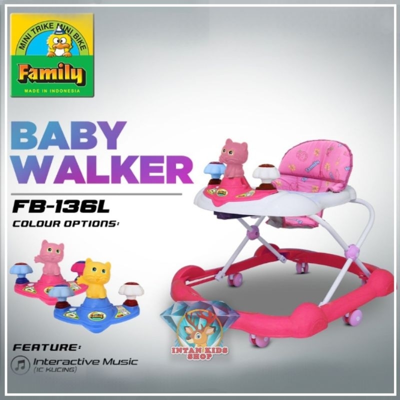 FAMILY BABY WALKER FB 136L ALAT BANTU JALAN BAYI RODA MUSIK & LAMPU