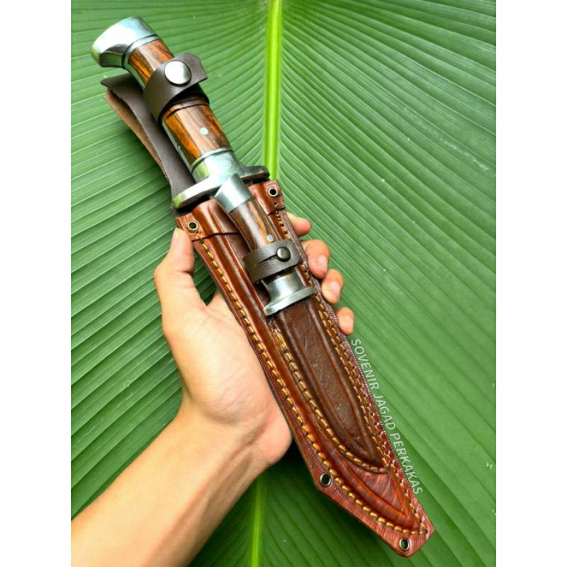 PISAU BOWIE RAMBO BAJA PER ASLI DOUBLE ISI 2 SERBAGUNA FULLTANG KUAT