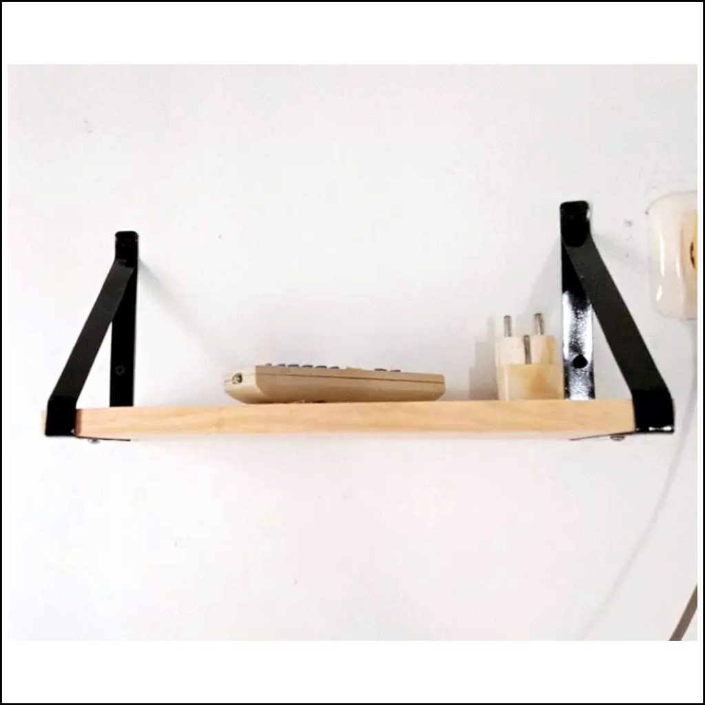 Rak Kayu Dinding Gantung Aksesoris Rumah Tempel Tembok | Rak Kosmetik Rak Buku Novel Termurah Minima