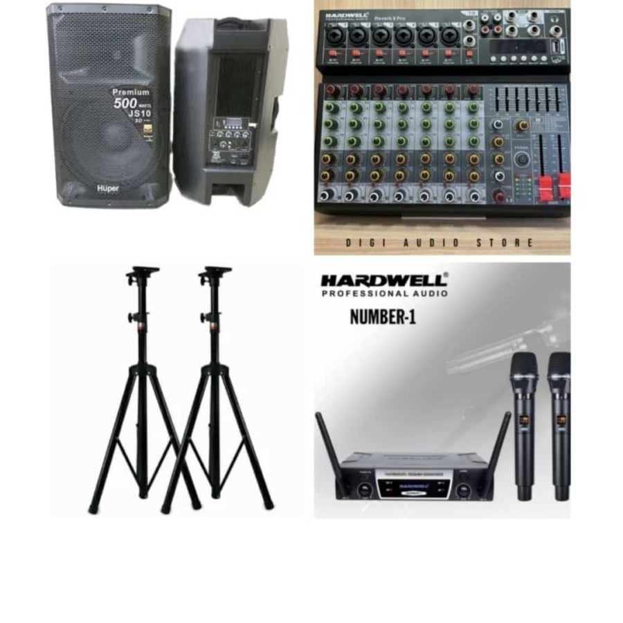 Paket Lengkap Audio Sound System outdoor 1000 watt HUPER 15 Inch ORI