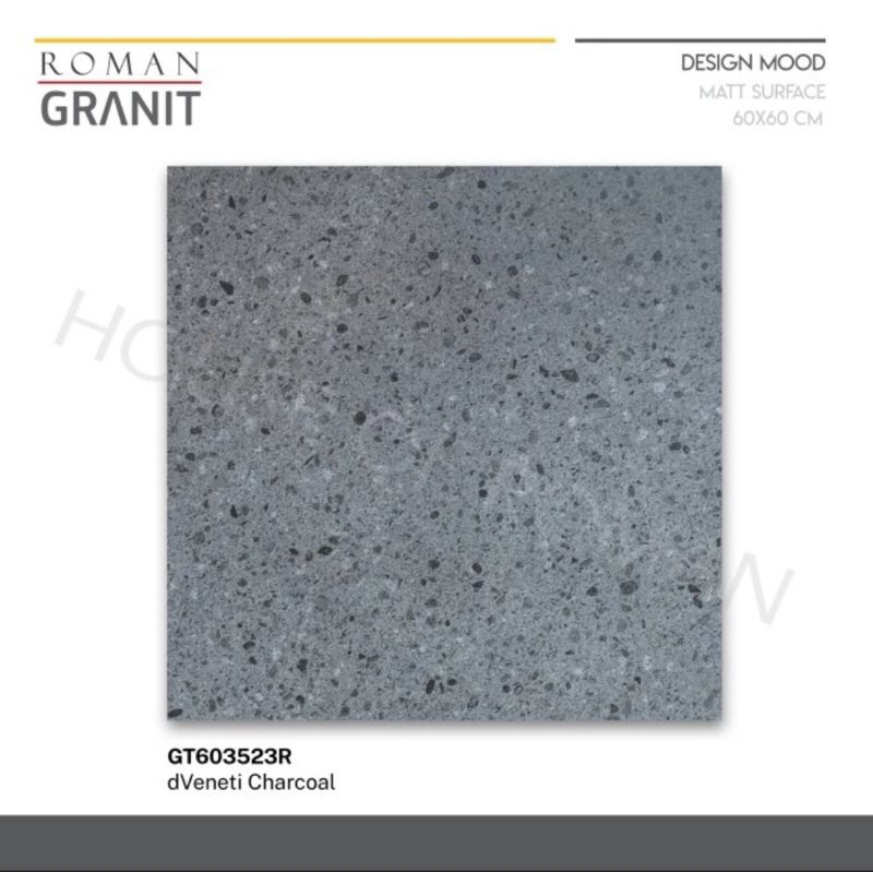 Roman Granit GT603523R - dVeneti Charcoal 60x60 / granit terazzo / terazzo hitam / terazzo murah / t