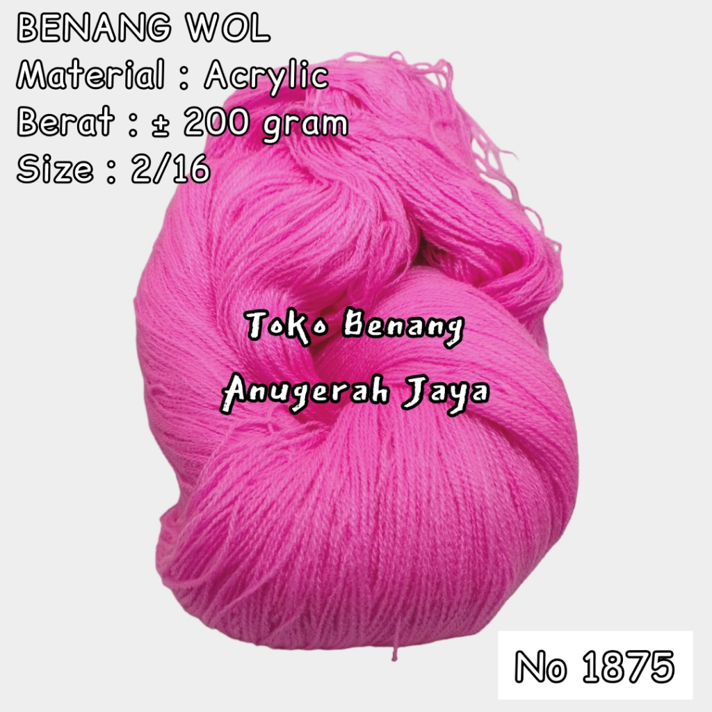 Benang Wol Kiloan dan 200 Gram No 1875
