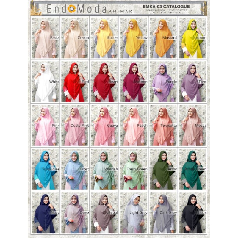 Khimar, Hijab Instan Emka 03 ORI dari Endomoda