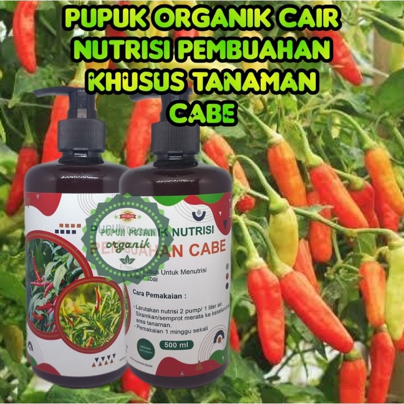 Pupuk Cabe Organik Nutrisi Pembuahan Pada Tanaman Cabe Kemasan 500 ml