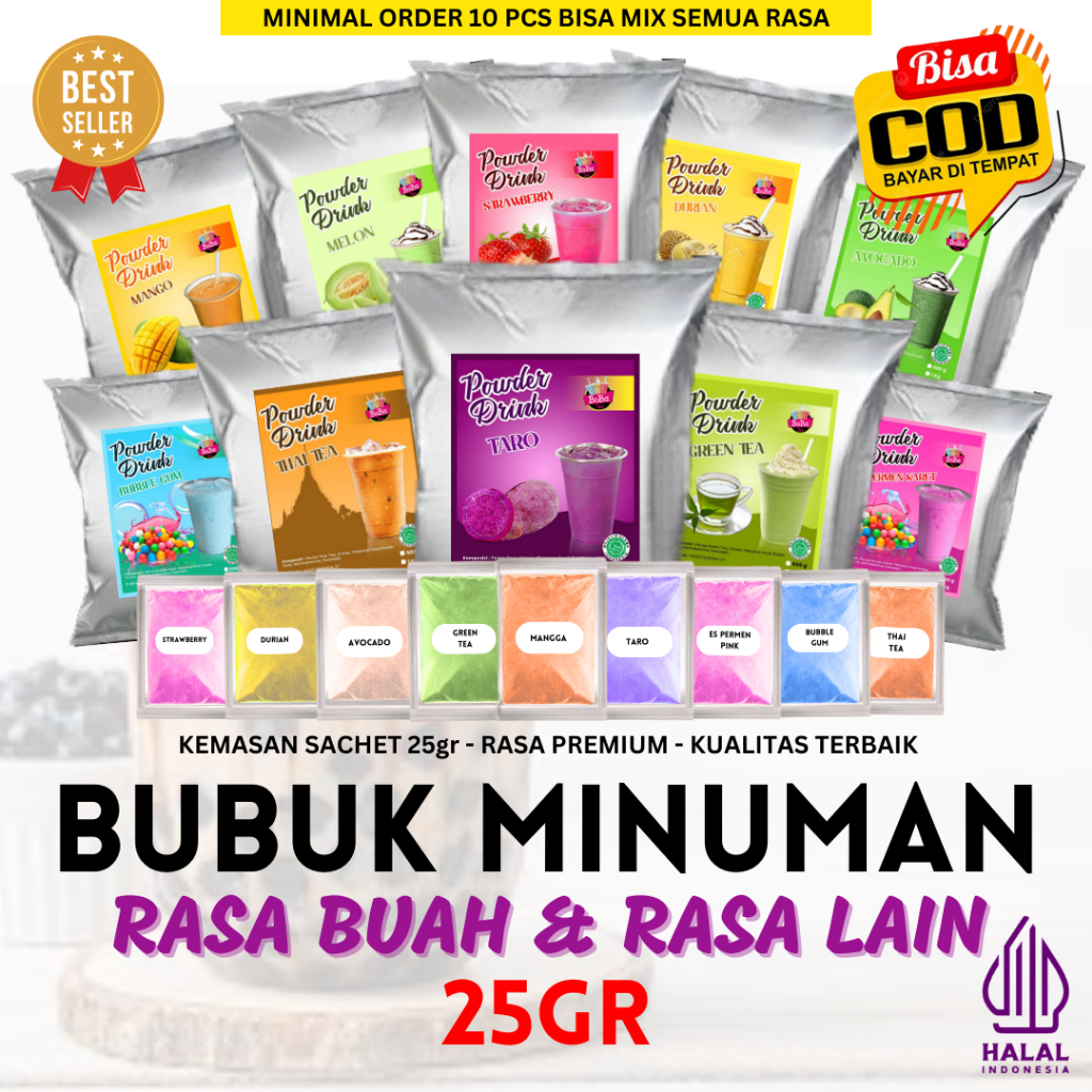 

Bubuk Minuman Rasa Buah 25gr Serbuk Minuman Rasa Kekinian