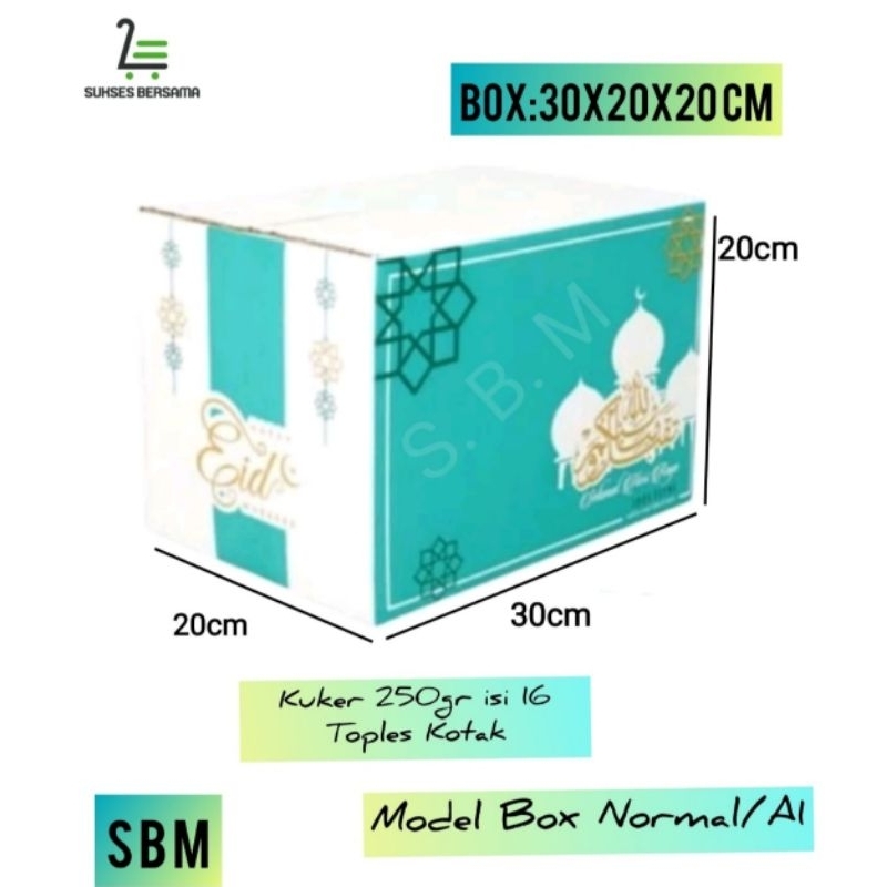 

Box 30x20x20 cm/Kardus(Kuker 250gr isi 16 Toples Kotak) /idulfitri/Boxparcel/Kardusparcel/Lebaran/eid