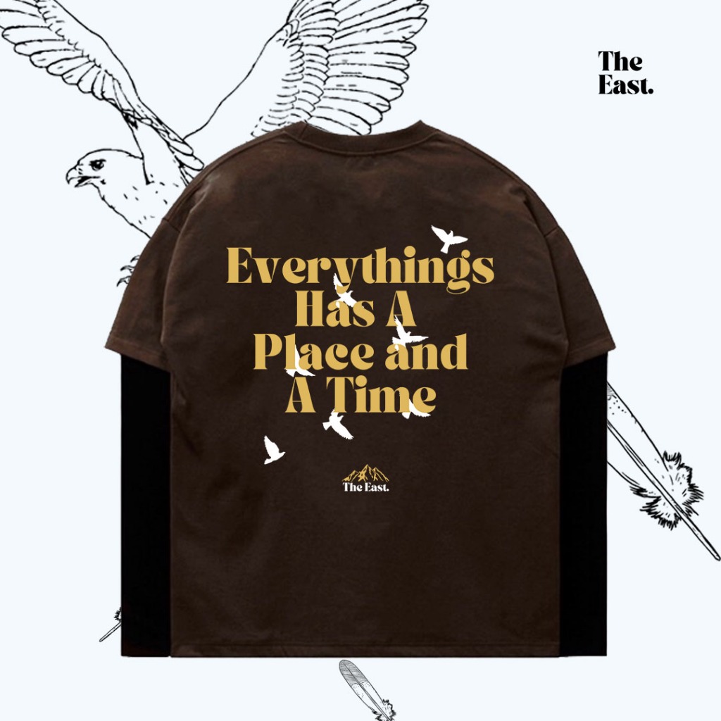 Longsleeve double layer THE EAST. BIRD BROWN | Kaos lengan panjang | Kaos double layer