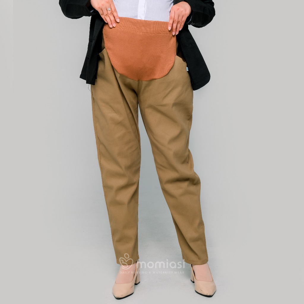 Momiasi - Celana Hamil Kerja Kantor Jumbo Wanita Maternity Pants Office Fashion Wanita Bumil Kekinian Premium Image 4