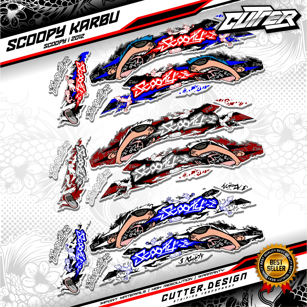 STRIPING TRANSPARAN SCOOPY KARBU scoopy i 2012