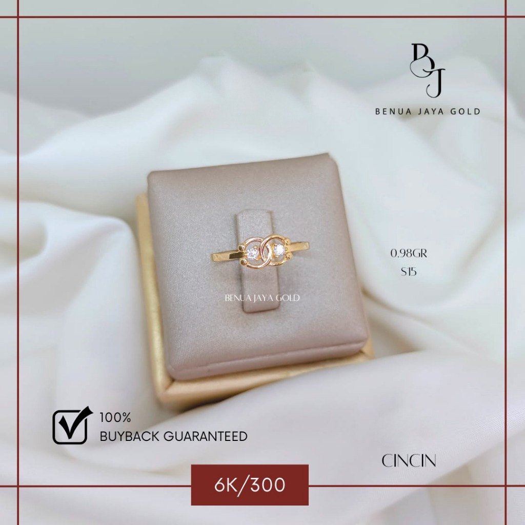 Cincin Fashion Emas 6K/300