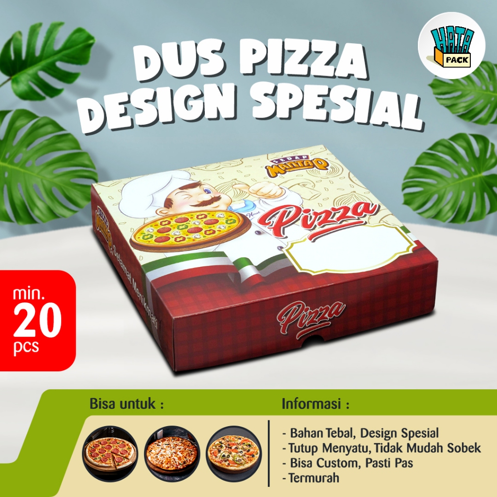 Dus Pizza / Box Pizza / Sedap Mantap Pizza Ukuran 22 x 22 x 5 cm / Dus Box Kue Hansel Bekasi
