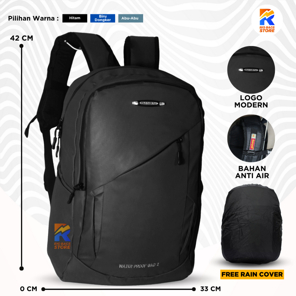 Tas Ransel Polo SMP-SMA-KULIAH-KERJA / Tas Ransel Polo Laptop Duerpak Anti Air
