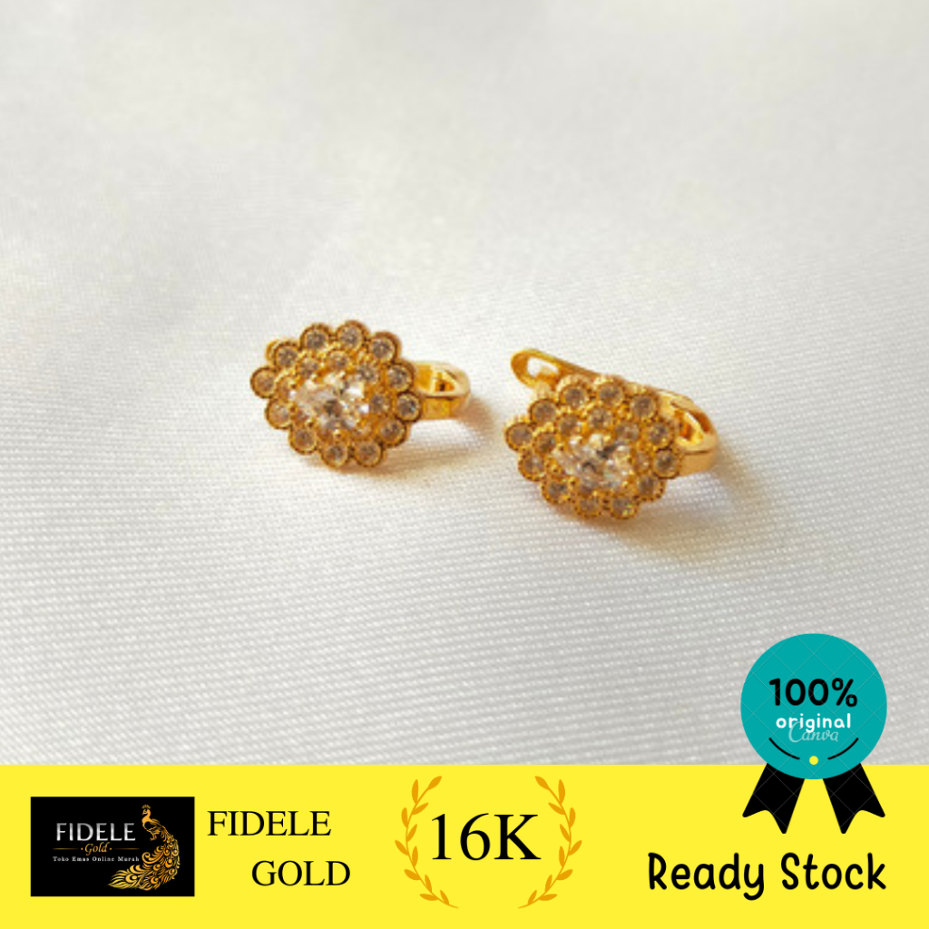 Anting emas asli model klep anting surabaya 70% toko emas asli