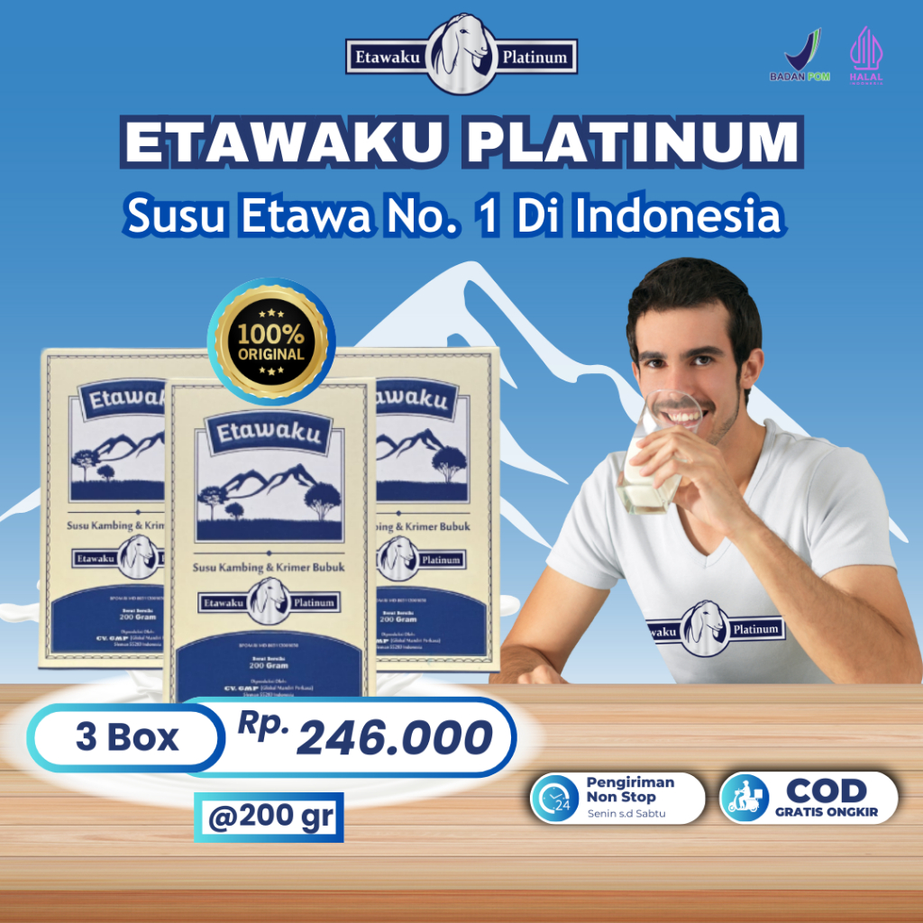 

Etawaku Platinum Paket 3 Box Susu Kambing Etawa