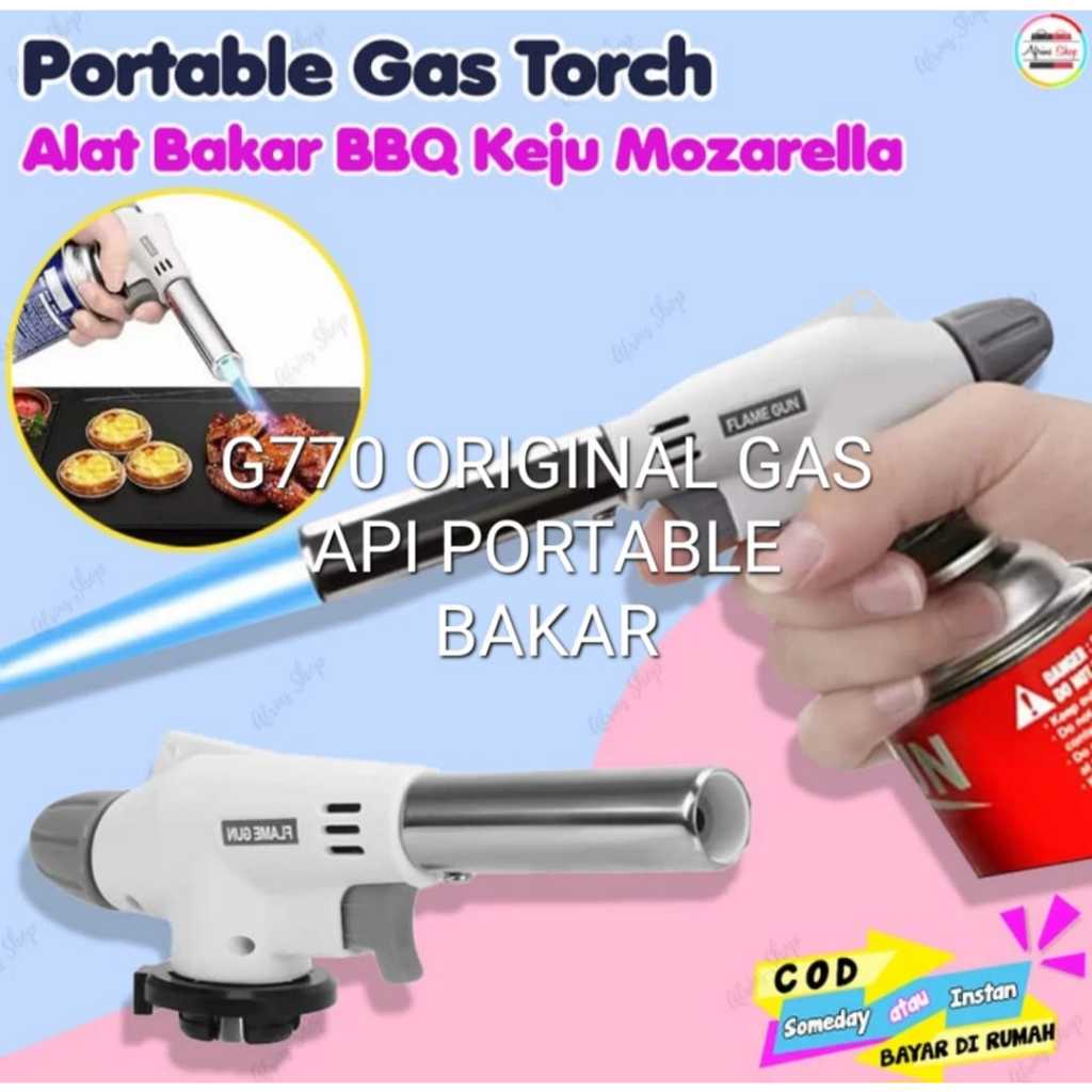 G770 ORIGINAL GAS API  PEMATIK KOREK PORTABLE TANGAN TORCH FULL TEMBAGA BAKAR LAS WELDING BUTANE MAS