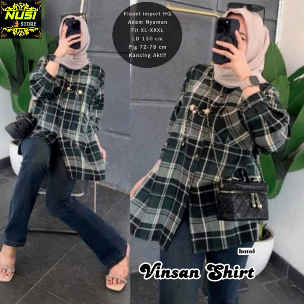 vinsan blouse super jumbo ld 130 bluse bluss blus baju pakaian atasan kemeja flanel wanita perempuan