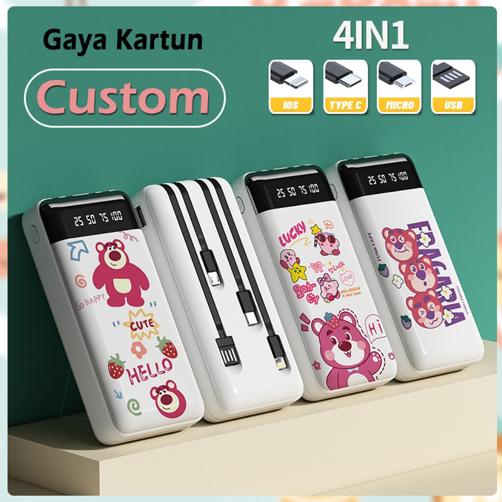 Mivok Barbie Murah Powerbank 20000 mh mah Power Bank Fast Charging Mini LCD with Micro Type-C ios Us