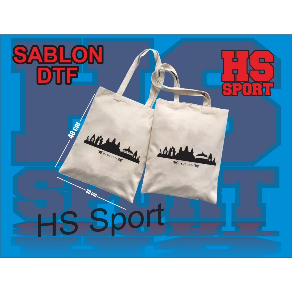 TOTEBAG KAMBOJA - TOTEBAG KAMBOJA - OLEHOLEH  KAMBOJA  - SOUVENIR KAMBOJA  - TAS KAMBOJA 30x40 TYPE 